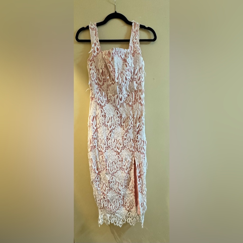 Just Me Blush Pink Lace Dress